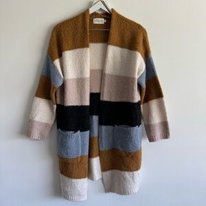 Dreamers striped open front cardigan size x-small